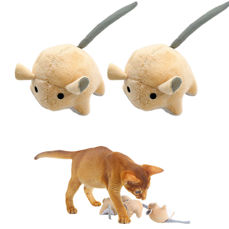 Catnip Interactive Plush Mouse - Pluszowe zabawki dla kotów z kocimiętką,