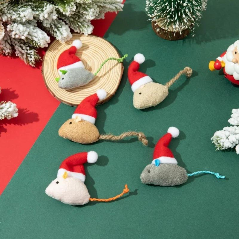 1-5 sztuk Świąteczna czapka my – Catnip Interactive Plush Mouse recenzja i cena